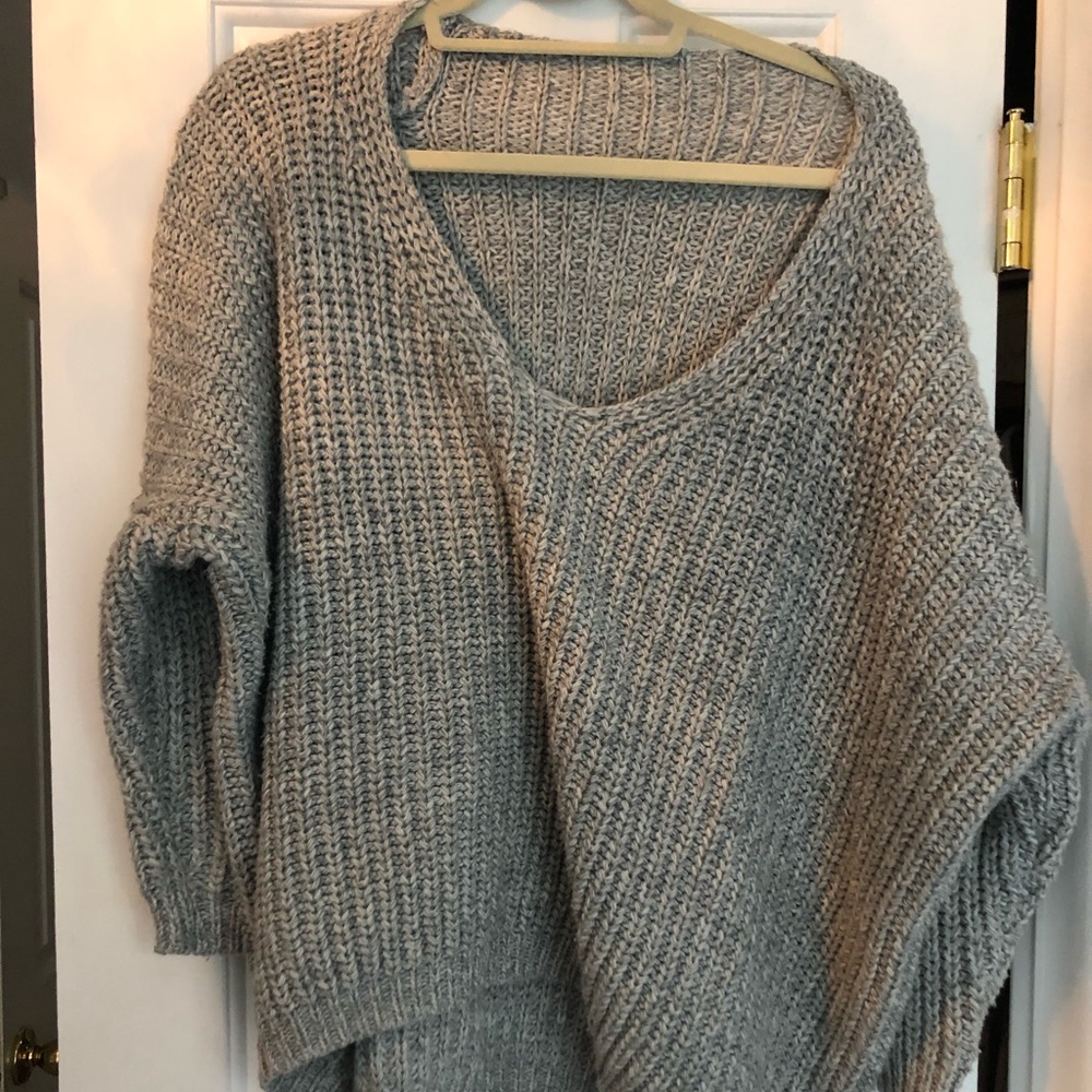 chunky grey knitted sweater